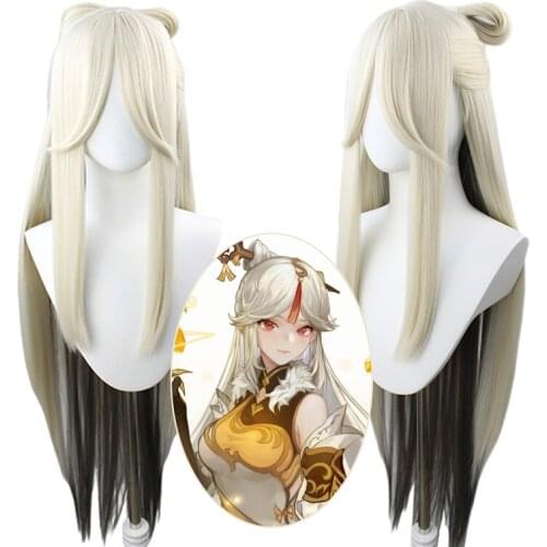 Ningguang Long Wig 100CM Cosplay Costume Game Genshin Impact Heat Resistant Synthetic Hair Ning Guang Women Wigs