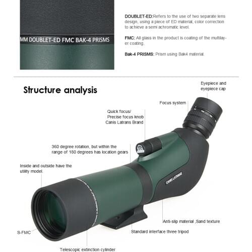 E.T.Dragon Monocular Telescope SP9 16-48X68ED Spotting Scope For Outdoor Hunting Shooting GZ26-0014