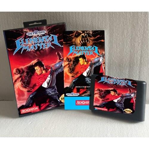 Elemental Master With Box And Manual 16bit MD Game Card For Sega Mega Drive For Genesis