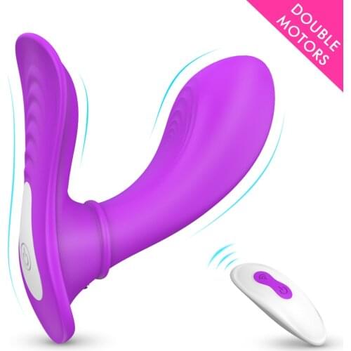Butterfly Dildo Vibrator Wearable G Spot Clitoral Stimulator Massager Wireless Rechargable Sex Toy For Women Masturbator