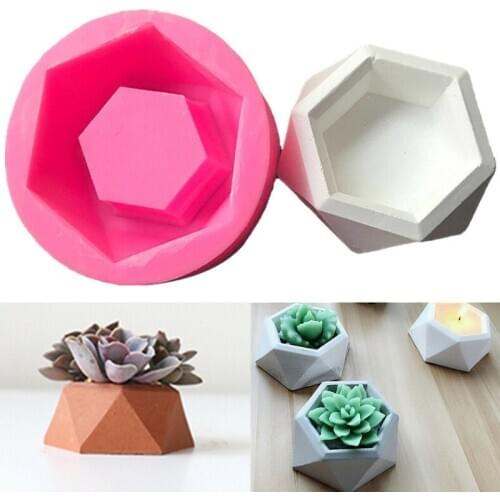 Geometric Diamond Shaped Silicone Mold Surface Succulent Plant Flower Vase Pot Silicone Mould DIY Fleshy Plant Home Decoration