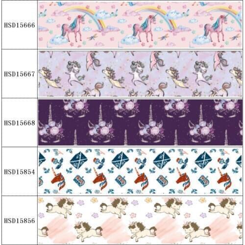 HuangTao 22MM 25MM 38MM 50MM 75mm Printed Pattern on Grosgrain Ribbon for diy ribbon