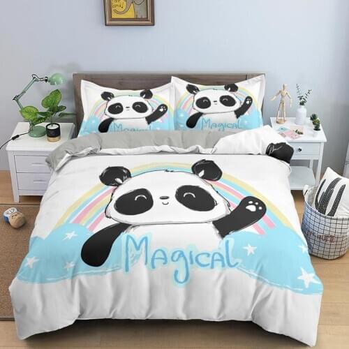 Panda 3D US/EU/UK/AU Size Comfort Covers Bedding Sets Quilt Duvet Cover Pillowcase Home Textiles Bedroom Bed Set