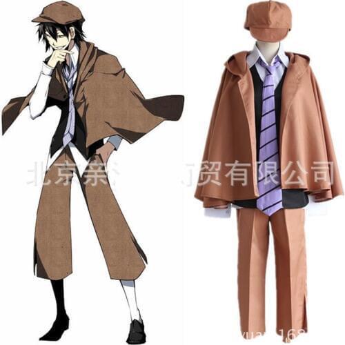 Anime Bungo Stray Dogs Cosplay Costumes Edogawa Ranpo Vest Pants Cloak Full Set Uniform For Men Clothing