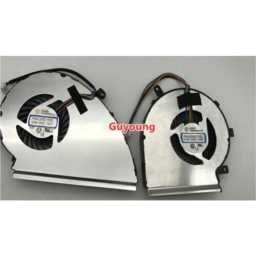 CPU GPU COOLING FAN for MSI GE72VR GP72VR COOLING FAN COOLER PAAD06015SL DC 5V 0.55A 4 pin