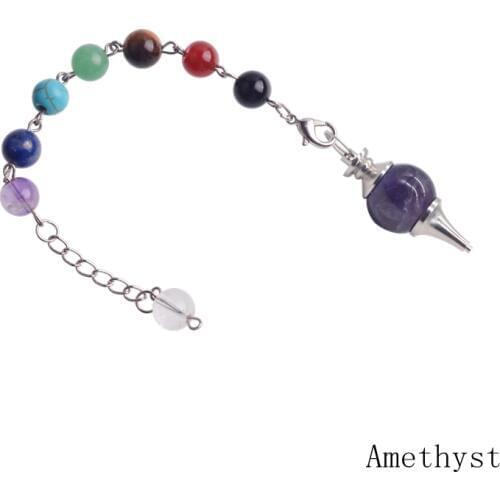 Summer Accessories Natural Stones 7 Chakula Reiki Healing Crystal Pendulum Ladies Pendant Treatment Yu yoga Jewelery Woman Gift