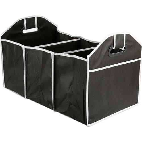 Multipurpose Folding Car Trunk Storage Organizer 3 Compartments Sundries Storage Box Auto Seat Back Organizer Stowing Tidying