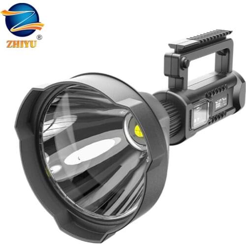 Powerful LED Flashlight Portable XHP70 Torch USB Rechargeable Searchlight Waterproof Spotlight with Base Fishing Light Lantern