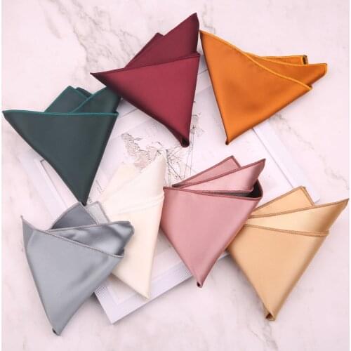 Mens Business Wedding Suit British Solid Color Pocket Towel