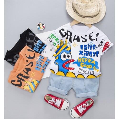 0-5 Years Summer Boy Clothing Set 2021 New Casual Fashion Active Cartoon T-shirt+ Pant Kid Children Baby Toddler Boy Clothing