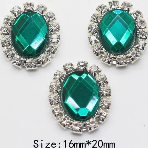 10Pcs 16MM*20MM Oval Flatback rhinestones Buttons Glass button Craft Making Accessories Wedding Invitation Card Decoration