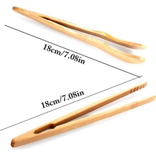 Justdolife Food Pliers Kitchen Tongs Tea Bread Barbecue Supplies Fry Heat-Resistant Cup Chinese Style Bamboo Steak Clips