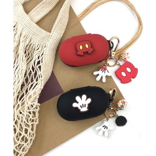 Cute DIY Silicone Case for Samsung Galaxy Buds 2019 Charging Box Sleeve Protective Case Bluetooth Earphone Skin Key ring Pendant