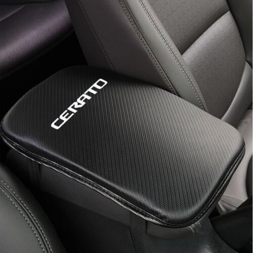 Carbon Fiber Texture Pu Leather Car Armrest Storage Protection Cushion For Kia Cerato