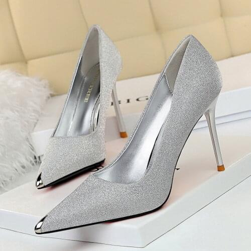 HOT Summer Women Shoes Pointed Toe Pumps Suede Leisure Dress Shoes High Heels Boat Wedding Tenis Feminino 9.5cm Sexy