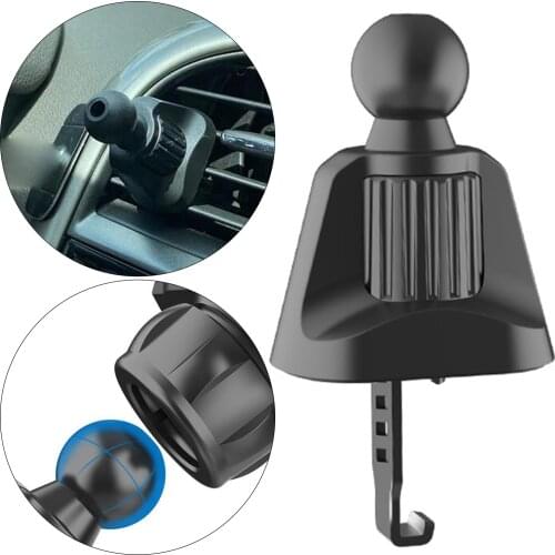 Universal Car Air Vent Mount Clip Ball Head Joint Ball Adapter Hook Twist-Lock for Most Car Phone Holder Stand Anti-Shake Black