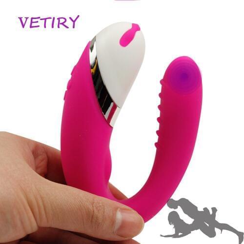 VETIRY U Shape Bendable G-spot Vibrator Clitoris Vagina Stimulator Vibrator Couple Share Erotic Sex Toys for Women Masturbation