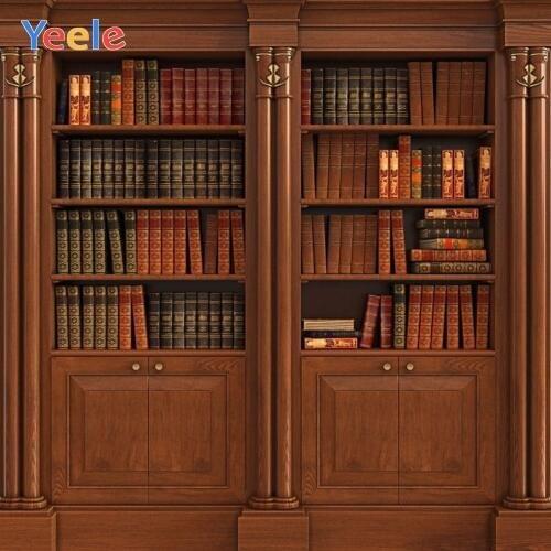 Yeele Vinyl Old Wood Bookshelf Books Children Baby Birthday Party photograph Backdrop Wedding Photocall Background Photo Studio