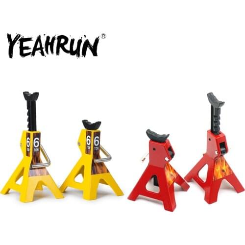 YEAHRUN Yellow Red 2/4pcs Alloy STAND JACK for Axial Trx-4 D90 Wraith 1/10 RC Crawler Truck