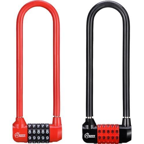 PAW Padlock U-Shaped Password Lock Bicycle Five-Digit Password Lock Resettable Security Lock Password Luggage Bag Suit Hardware