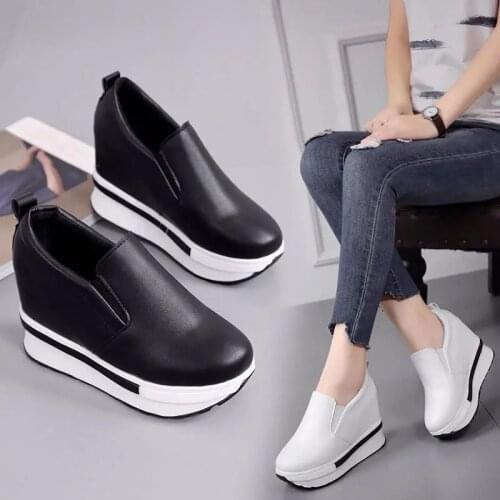 White platform shoes Hidden Heel Women Casual Platform Shoes Woman Sneakers Shoes for Women Height Increasing Wedges Shoes