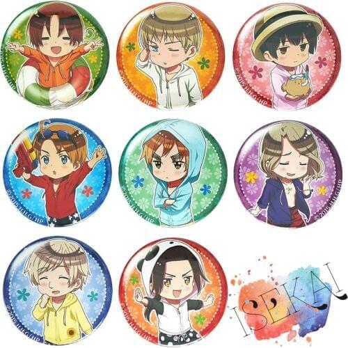 Axis Power HETALIA Anime badge Italy France Russia UK Italy USA Badge Brooch Pins