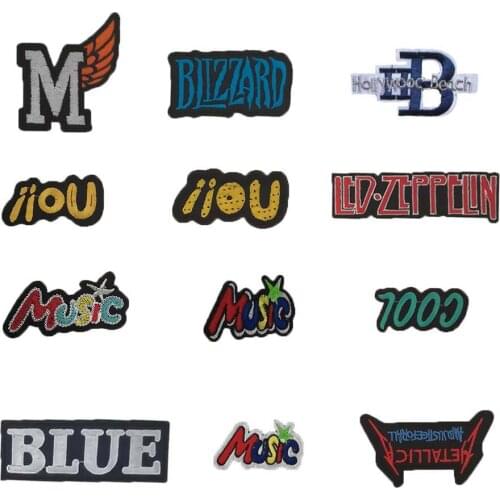 English letter patch badge embroidery childrens jeans jacket fabric DIY clothing craft supplies accessories 1PCS for sale