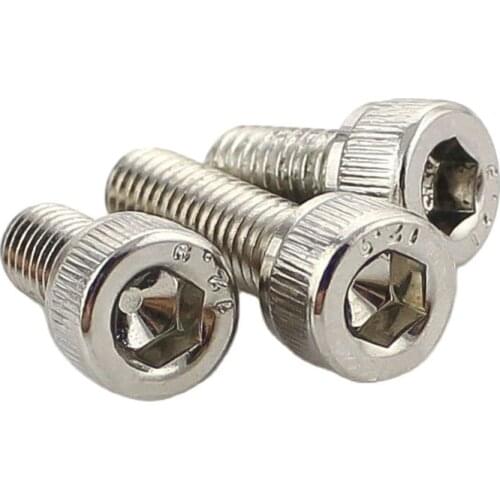 12.9 Grade High Strength Cup Head Nickel Plating Hexagon Socket Bolt Nickel Plating Hexagon Socket Screw M2-M5 10PCS
