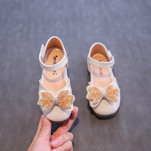 2021 Summer Spring Baby Girl Sandals New Rhinestone Bowknot Girls Wild Soft Bottom Princess Shoes