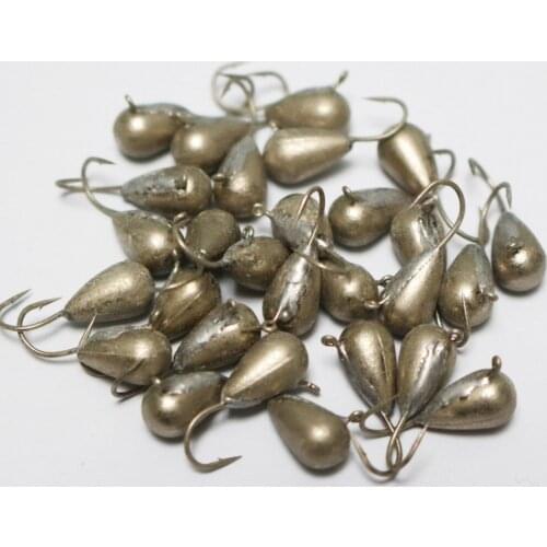 Shelts 25 Pcs Unpainted Ice Fishing Tungsten Jigs 6mm/3.1g