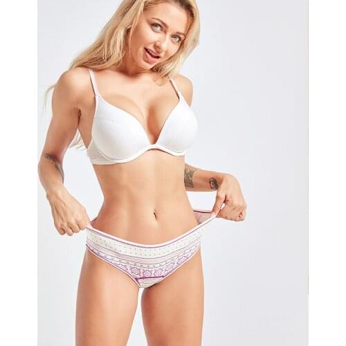 3PCS 2021 New Cotton Panties Women Printed Underwear Stylish Briefs Breathable Underpants Female Lingerie Low Rise Girls Panty