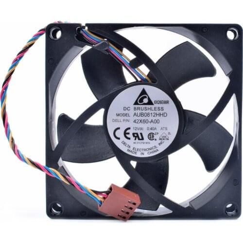 Delta Electronic AUB0812HHD DC 12V 0.40A 80x80x20mm 4-Wire Server Cooling Fan