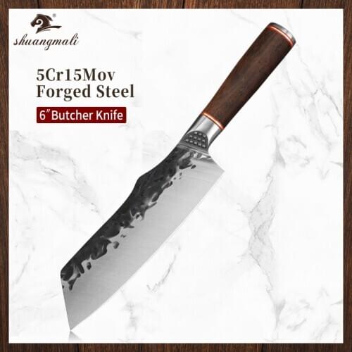 6 Inch Butcher Chef Knife 5Cr15MoV Stainless Steel Kitchen Slicing Knives Razor Sharp Utility Butcher Cleaver Chef Knives