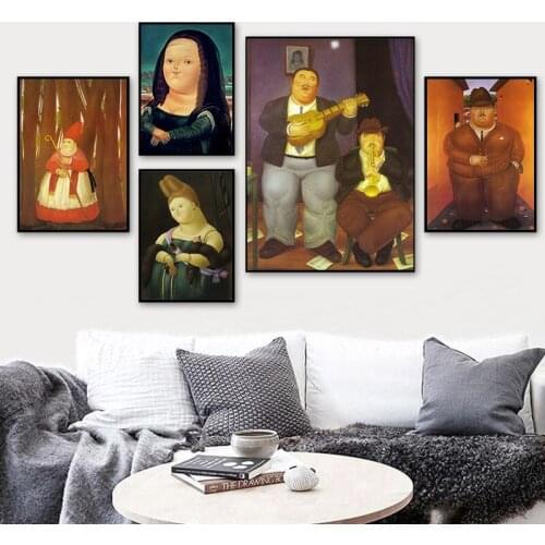 Abstract Art Q Version Fat Character Canvas Painting Nordic Figure Poster Wall Art Pictures For Bedroom Home Decoration Unframed