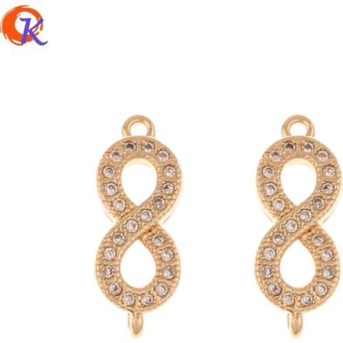 Cordial Design 50Pcs 6*17MM Jewelry Accessories/Earring Findings/Loop Shape/DIY Making/Hand Made/CZ Connectors For Bracelet