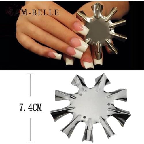 GAM-BELLE French Line Edge Nail Cutter Stencil Tool Smile Shape Stainless Steel Multi-size Manicure Nail Art Styling Tool