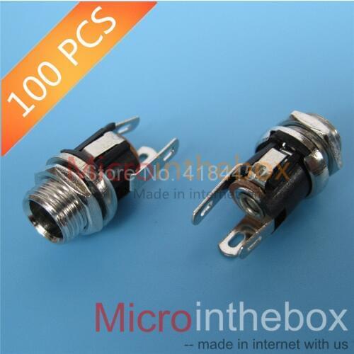 DC Power connnector DC005 5.5*2.1 DC-025M Metal with Thread nut DC-021 DC Socket DC Power Interface Socket 5.5-2.1MM