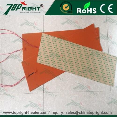 Flexible silicone heating element 450x250mm silicone heat pad flexible with 3M adhesive backing