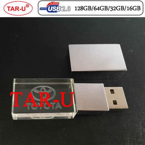 Creative brand Car logo 64GB 32GB 16GB Crystal USB flash drive high speed capacity flash pen drive car logo USB stick