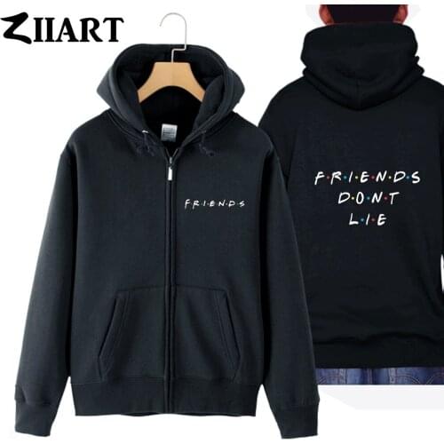FRIENDS Don't LIE Friends Icon couple clothes boy man male cotton full zip hooded Coats Jackets