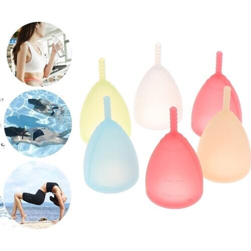 Reusable Feminine Hygiene Medical Silicone Soft Menstrual Women Period Cup Size