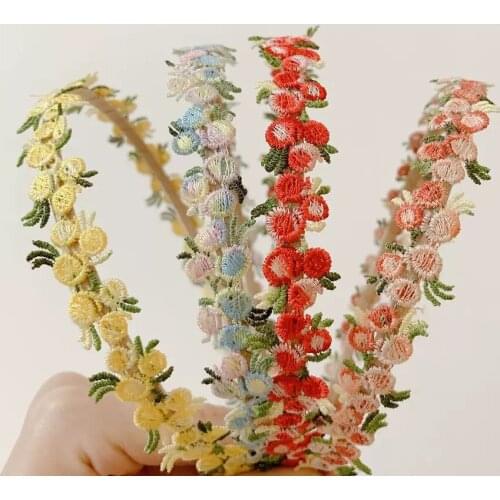 Boutique 12pcs Fashion Cute Forest Floral Hairbands Crochet Flower Hair Sticks Princess Headwear Party Hair Accessories for Girl