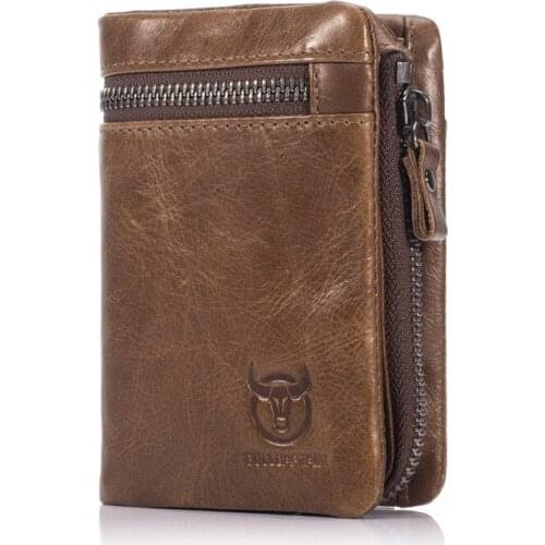 Captain Niu mens leather wallet, multi-function folding and multi position manual leather wallet, drivers license Wallet