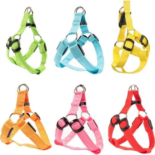 Pet Chest Strap Adjustable Soft Breathable Dog Harness Nylon Harness LED Luminous Chest Strap Night Warning Light Pet Supplies
