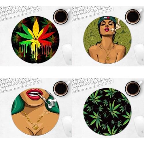 Weed Anti-slip Mat Minie Round Mouse Pad Anime Mousepad Memo Pad Gaming Computer Laptops 220x220 200x200MM Mouse Mat Desk Pad