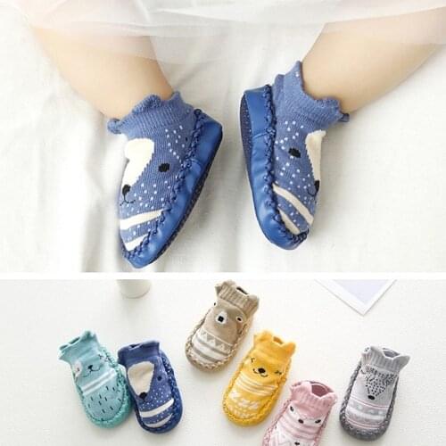 Spring and Autumn winter cartoon baby socks Baby steps non-slip Leather Sole cotton children floor socks baby socks newborn