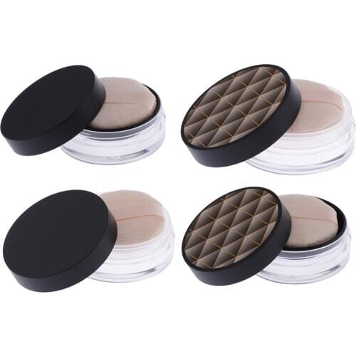 Plastic Empty Powder Case Face Powder Makeup Jar Travel Kit W/Sifter & Puff