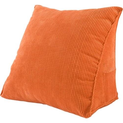 Solid Color Reading Backrest Cushion Wedge Pillow Thick Corduroy Lumbar Back Pad