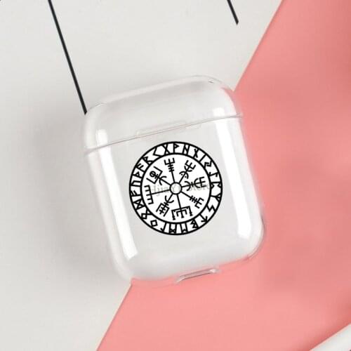 Vegvisir Vikings Cases For Apple AirPods 1 2 Case Clear Wireless Bluetooth Earphone Case Protective Shell