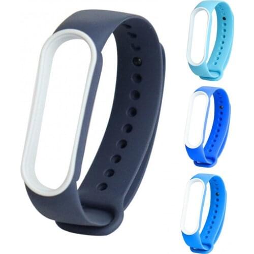 Double Color Strap For Xiaomi Mi Band 4 5 3 Strap Replacement Wrist Straps Bracelets Silicone Watch Band for Miband 3/4/5